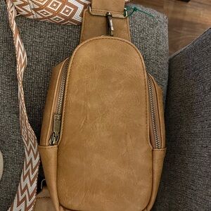 Tan Leather Crossbody Bag